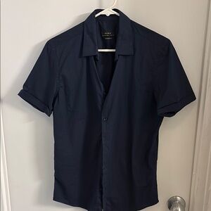 Zara Men's Navy Blue Shirt
